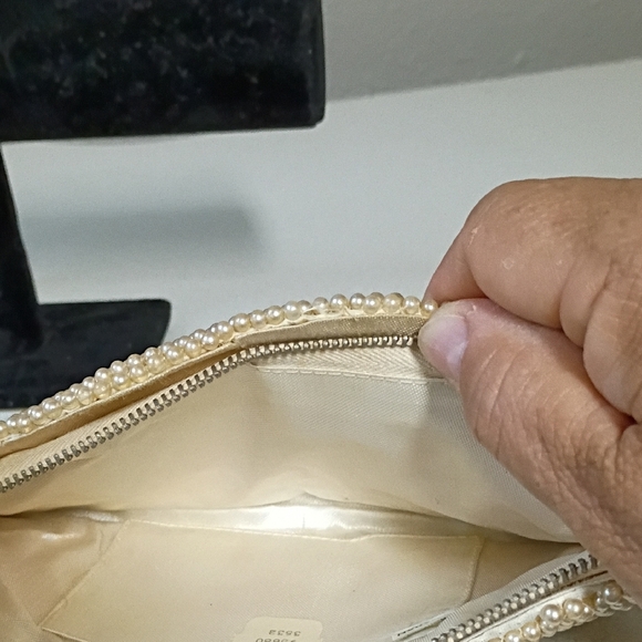 Pearl Embellished Clutch in Cream - Picture 5 of 6